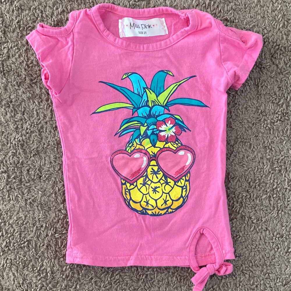 Miss Pink Pineapple Kids T-Shirt Size 2T Pink